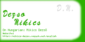 dezso mikics business card